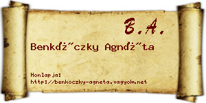 Benkóczky Agnéta névjegykártya